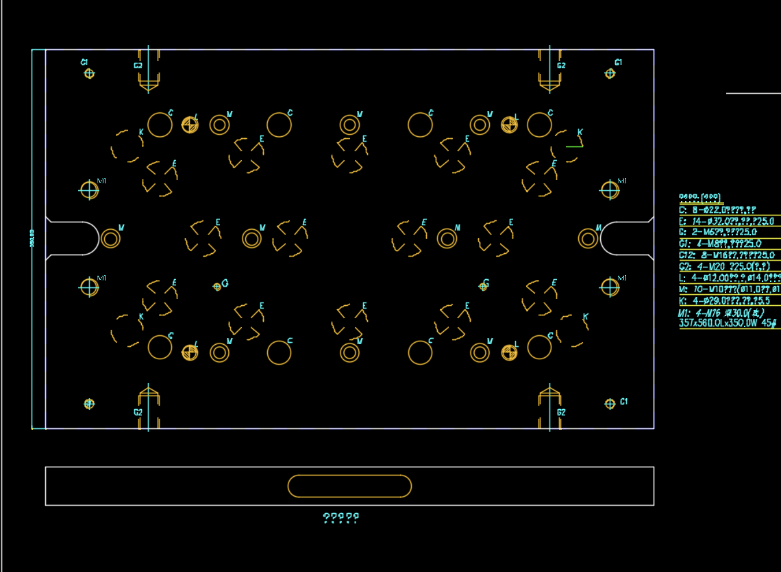 铝制电脑外壳冲压切挂点模具设计图